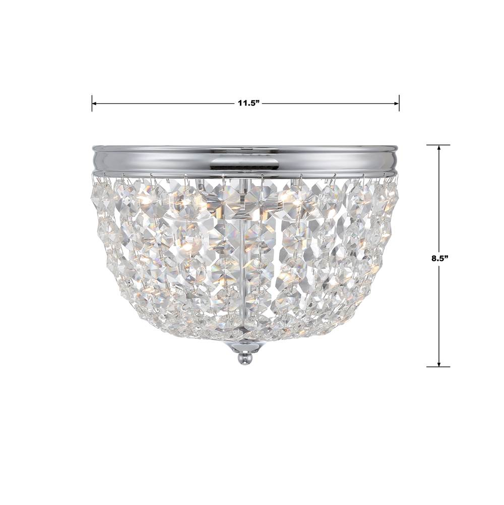 Crystorama NOL-312-CH-CL-MWP Polished Chrome Nola 2 Light Polished Chrome Ceiling Mount Image 2