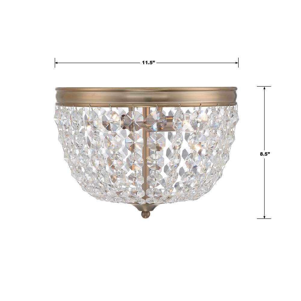 Crystorama NOL-312-VG-CL-MWP Vibrant Gold Nola 2 Light Vibrant Gold Ceiling Mount Image 2