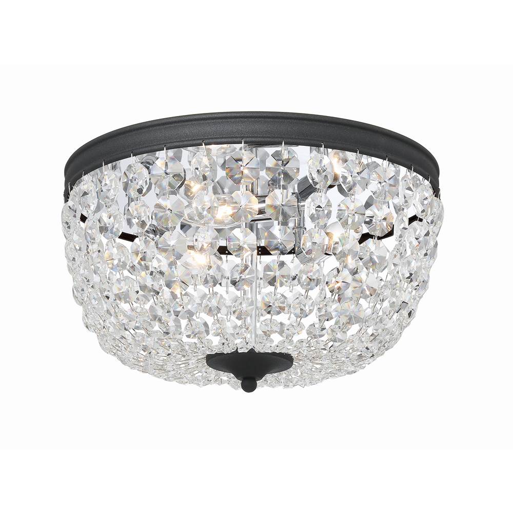Crystorama Nola 3 Light Black Forged Ceiling Mount