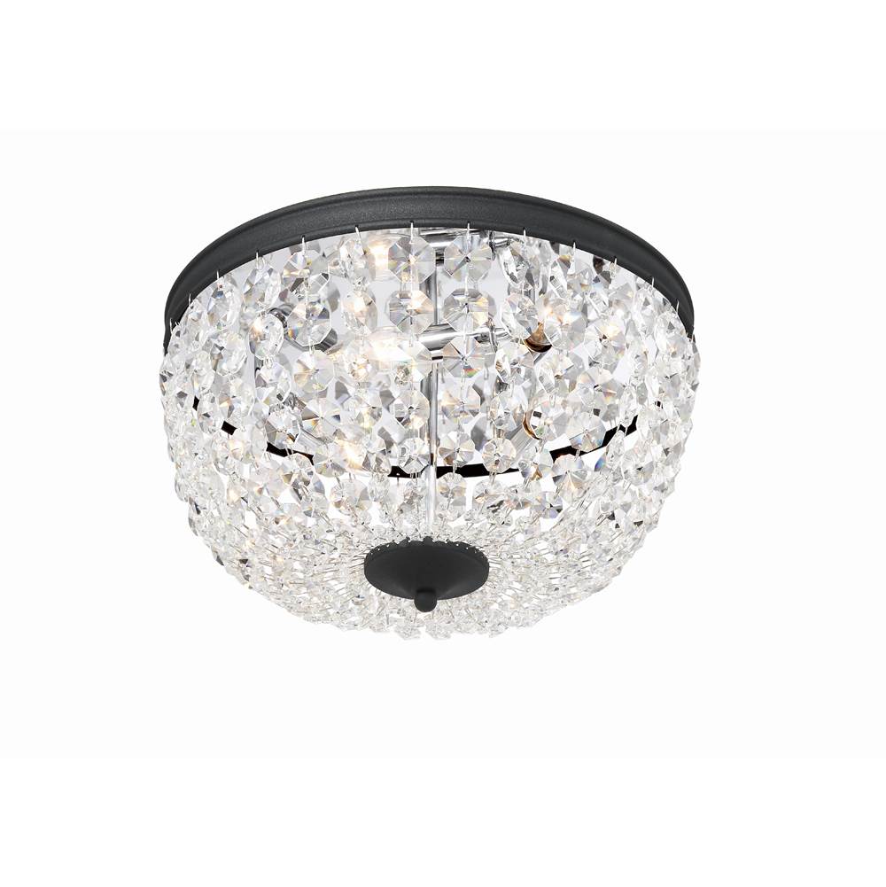 Crystorama NOL-314-BF-CL-MWP Black Forged Nola 3 Light Black Forged Ceiling Mount Image 5