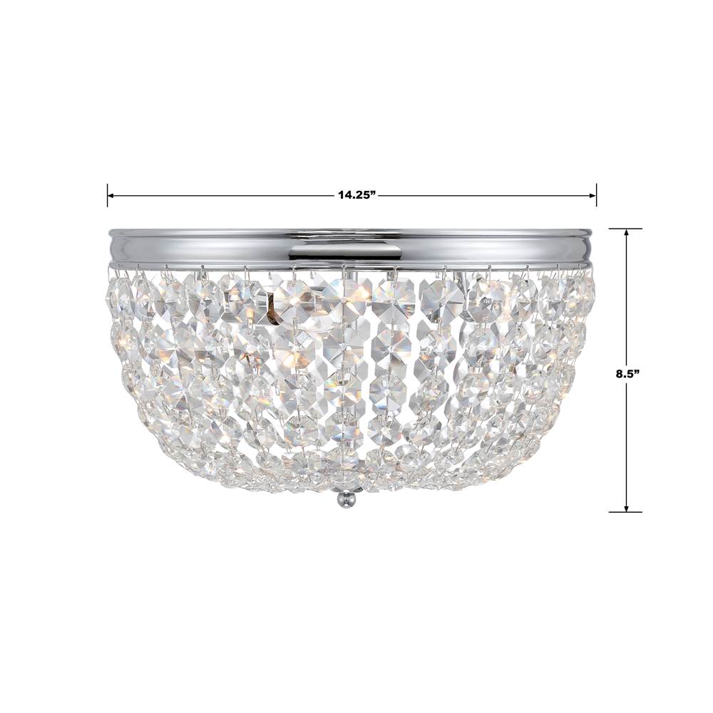 Crystorama NOL-314-CH-CL-MWP Polished Chrome Nola 3 Light Polished Chrome Ceiling Mount Image 2