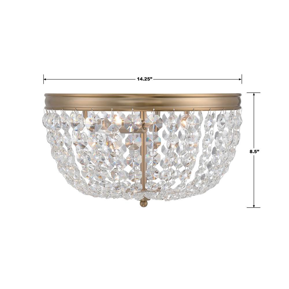 Crystorama NOL-314-VG-CL-MWP Vibrant Gold Nola 3 Light Vibrant Gold Ceiling Mount Image 2
