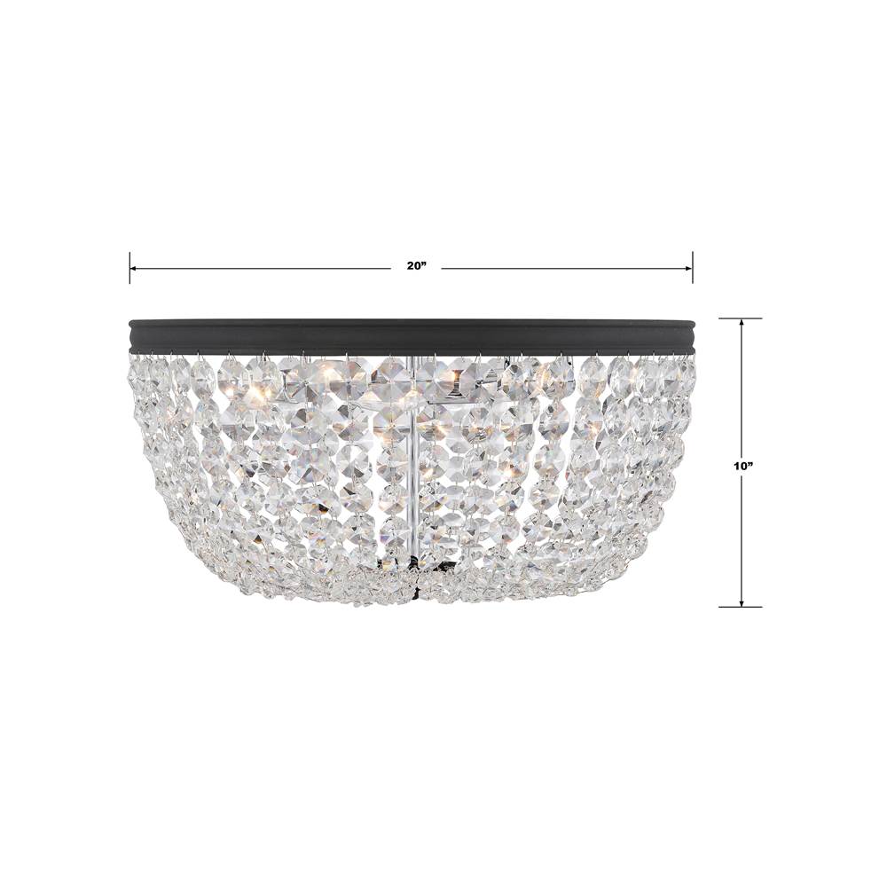 Crystorama NOL-320-BF-CL-MWP Black Forged Nola 5 Light Black Forged Ceiling Mount Image 2
