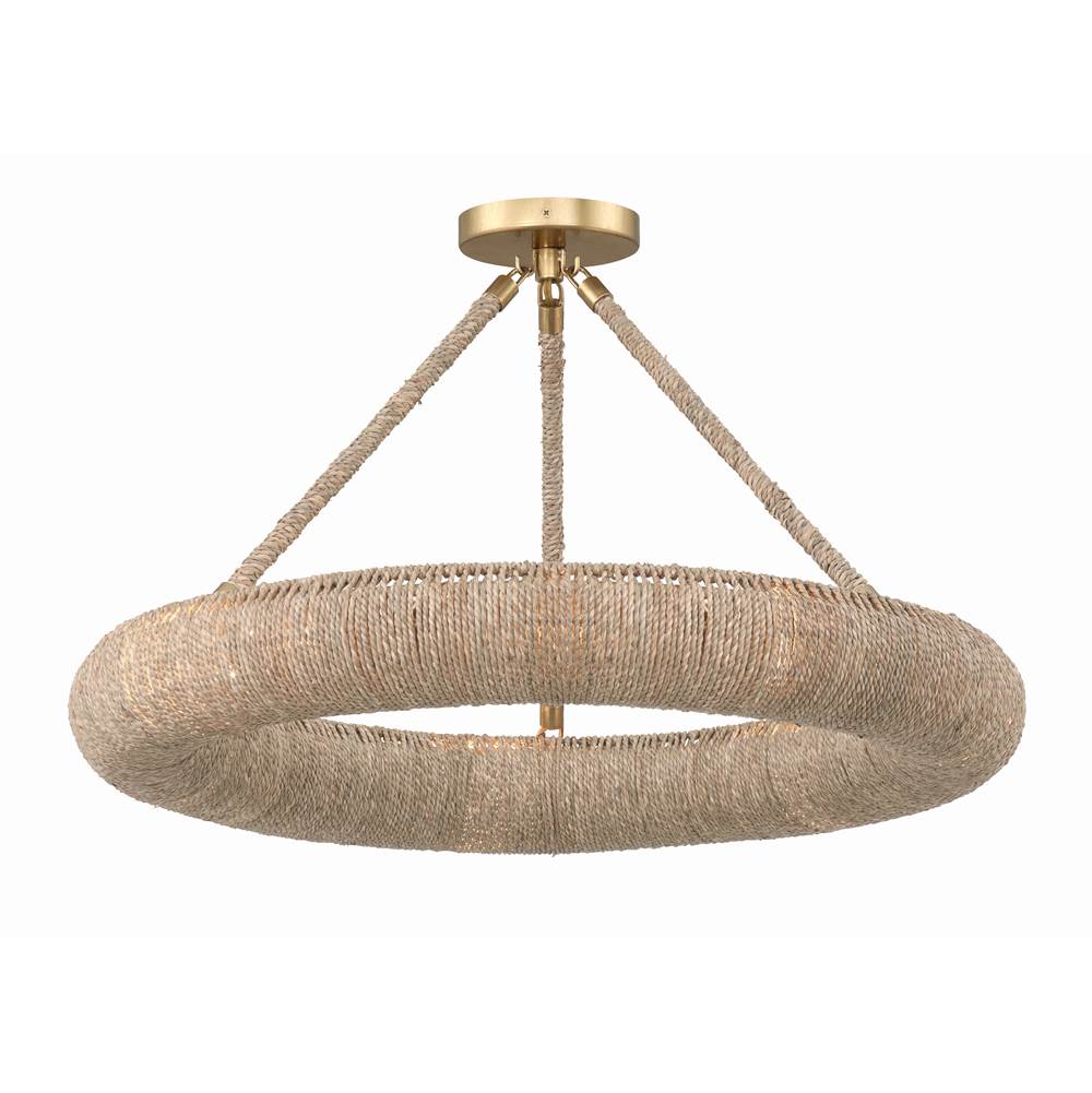 Crystorama OAK-7536-SG_CEILING Soft Gold Oakley 6 Light Soft Gold Semi Flush Mount Image 3