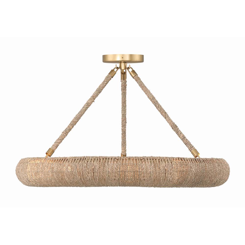 Crystorama OAK-7538-SG_CEILING Soft Gold Oakley 8 Light Soft Gold Semi Flush Mount Image 4