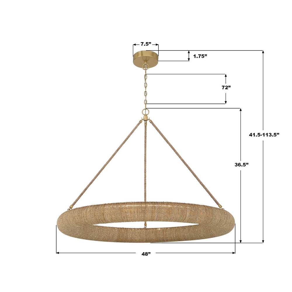 Crystorama OAK-7539-SG Soft Gold Oakley 48'' Integrated Led Soft Gold Chandelier Image 2