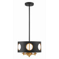 Crystorama ODE-700-BK-GA Black,Antique Gold Odelle 4 Light Black  Plus  Antique Gold Pendant Image 1