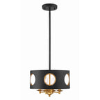 Crystorama ODE-700-BK-GA Black,Antique Gold Odelle 4 Light Black  Plus  Antique Gold Pendant Image 1