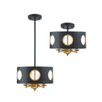 Crystorama Odelle 4 Light Black  Plus  Antique Gold Pendant