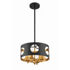 Crystorama ODE-700-BK-GA Black,Antique Gold Odelle 4 Light Black  Plus  Antique Gold Pendant Image 3