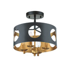 Crystorama ODE-700-BK-GA_CEILING Black,Antique Gold Odelle 4 Light Black  Plus  Antique Gold Ceiling Mount Image 1