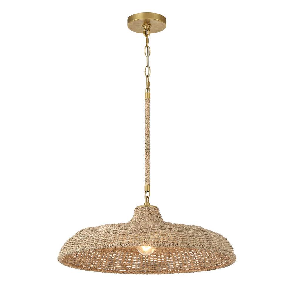 Crystorama ODS-7801-SG Soft Gold Odessa 1 Light Soft Gold Pendant Image 1