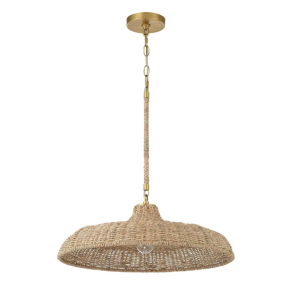 Crystorama Odessa 1 Light Soft Gold Pendant