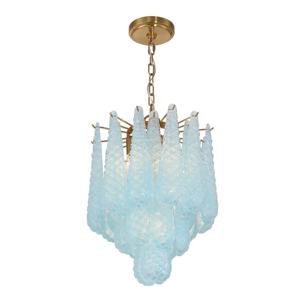 Crystorama OLL-6004-AG-BL Aged Brass Ollie 4 Light Aged Brass Pendant Image 5