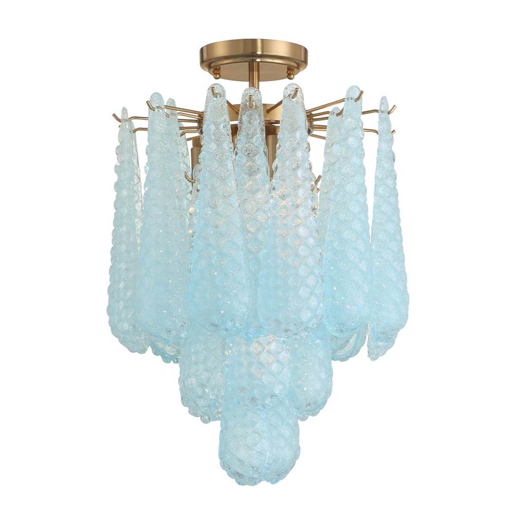 Crystorama OLL-6004-AG-BL_CEILING Aged Brass Ollie 4 Light Aged Brass Semi Flush Mount Image 1