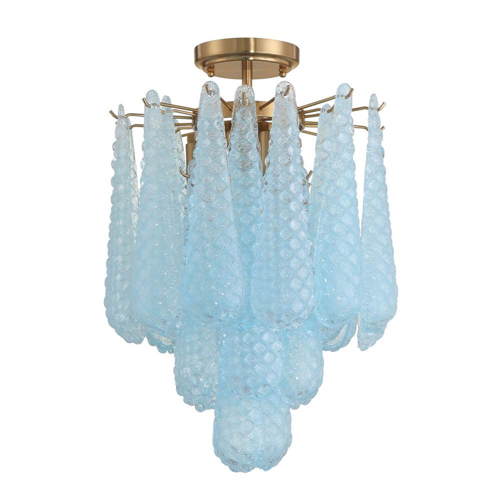 Crystorama Ollie 4 Light Aged Brass Semi Flush Mount