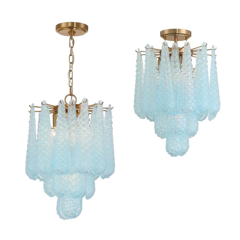 Crystorama OLL-6004-AG-BL_CEILING Aged Brass Ollie 4 Light Aged Brass Semi Flush Mount Image 3
