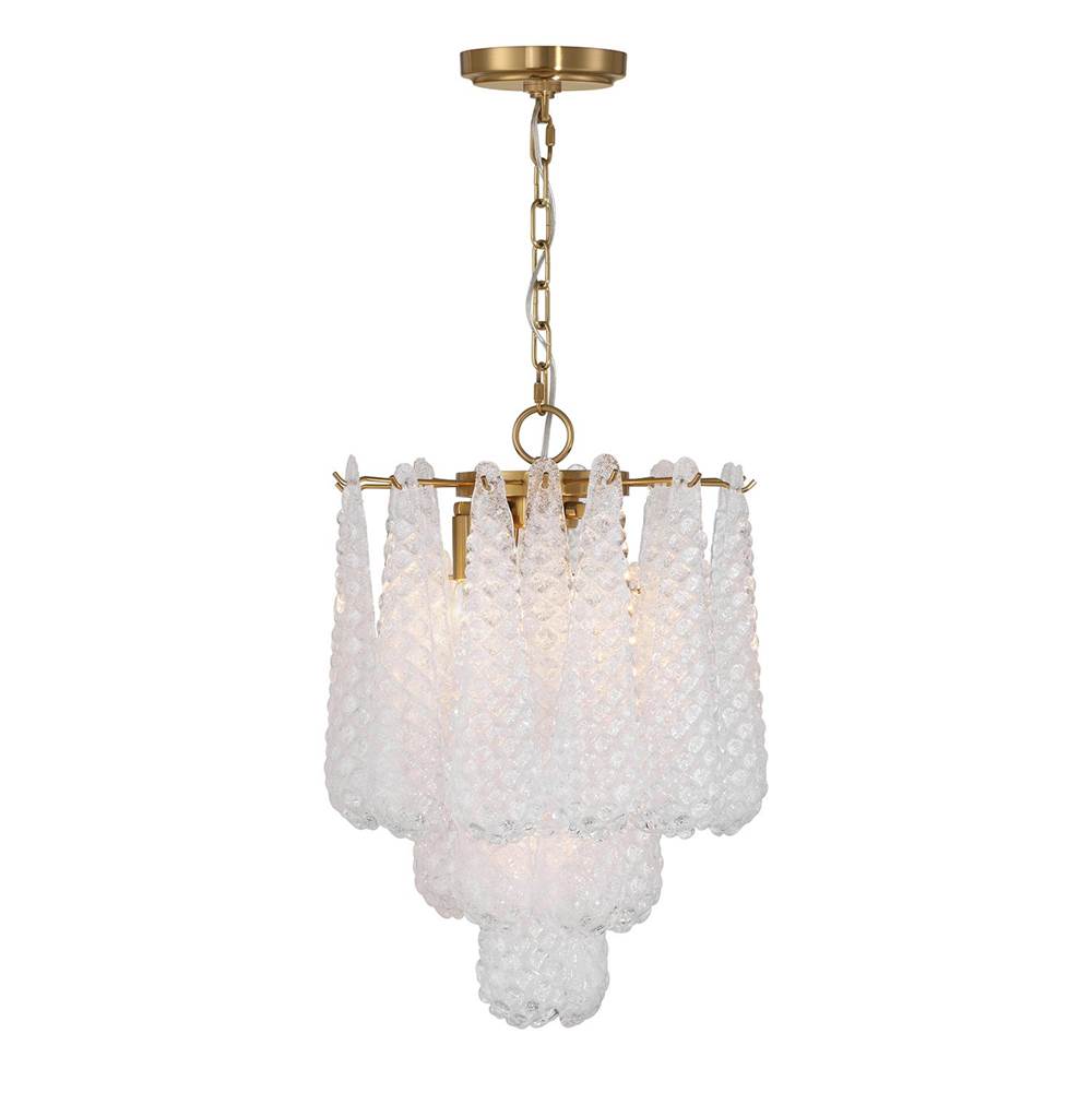 Crystorama OLL-6004-AG-CL Aged Brass Ollie 4 Light Aged Brass Pendant Image 6