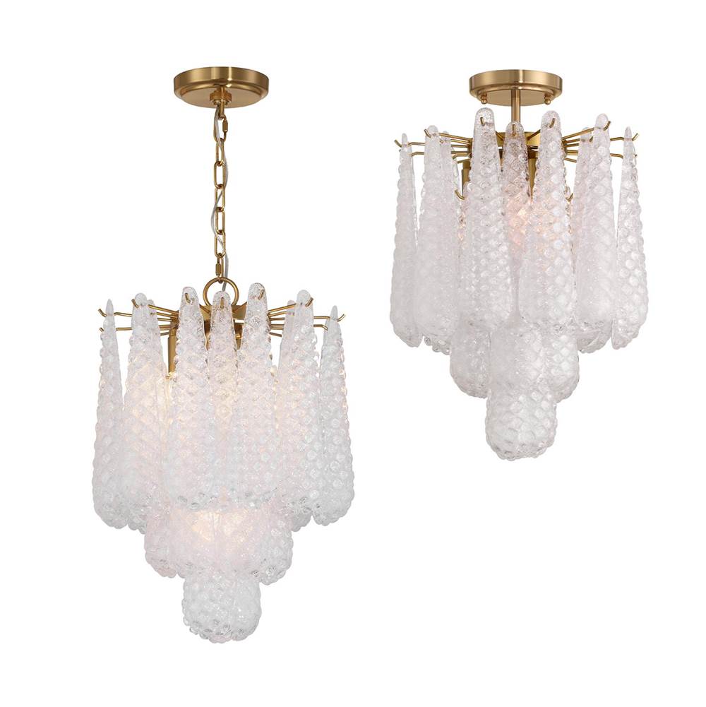 Crystorama OLL-6004-AG-CL Aged Brass Ollie 4 Light Aged Brass Pendant Image 3