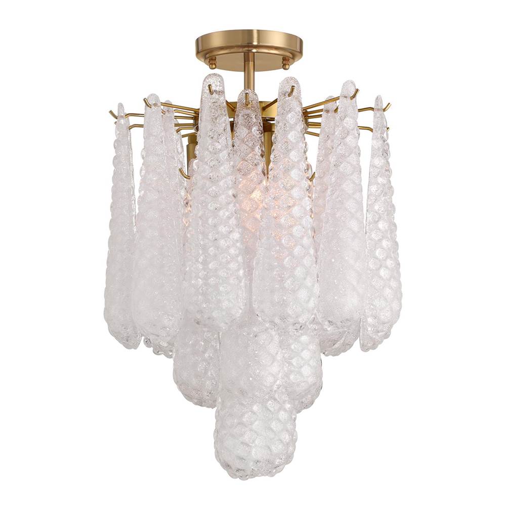 Crystorama OLL-6004-AG-CL_CEILING Aged Brass Ollie 4 Light Aged Brass Semi Flush Mount Image 1