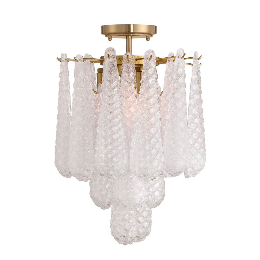 Crystorama OLL-6004-AG-CL_CEILING Aged Brass Ollie 4 Light Aged Brass Semi Flush Mount Image 6