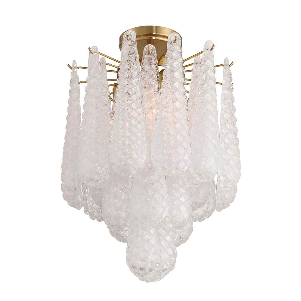Crystorama OLL-6004-AG-CL_CEILING Aged Brass Ollie 4 Light Aged Brass Semi Flush Mount Image 5