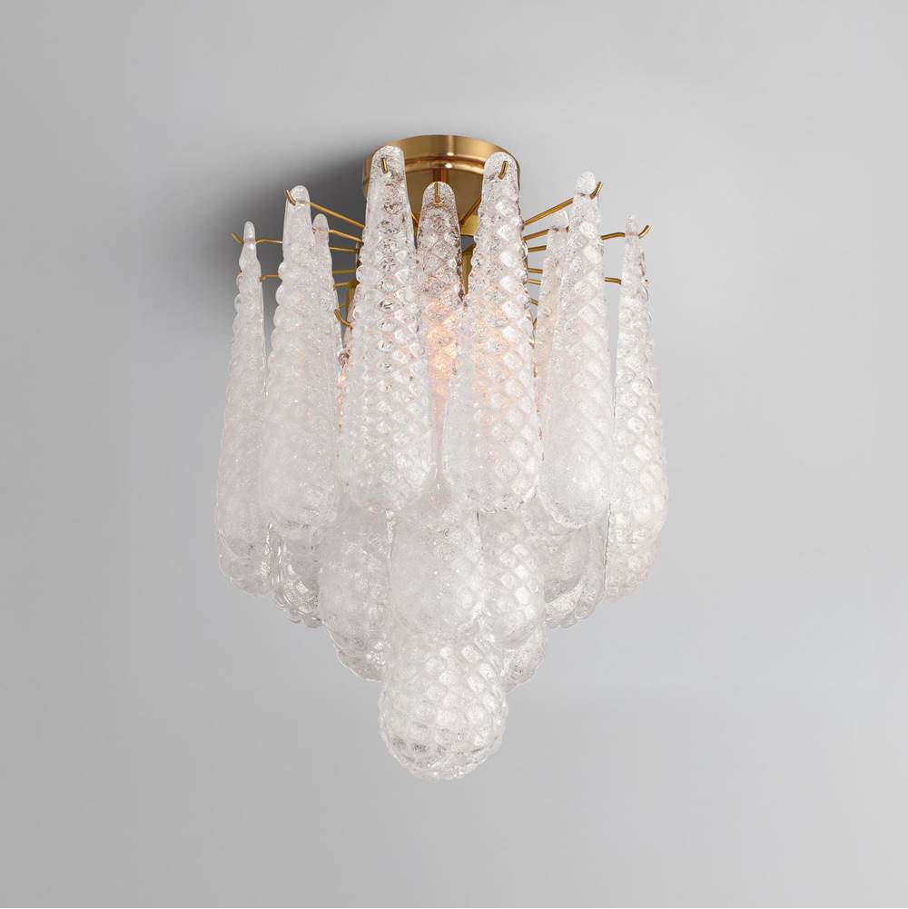 Crystorama OLL-6004-AG-CL_CEILING Aged Brass Ollie 4 Light Aged Brass Semi Flush Mount Image 2