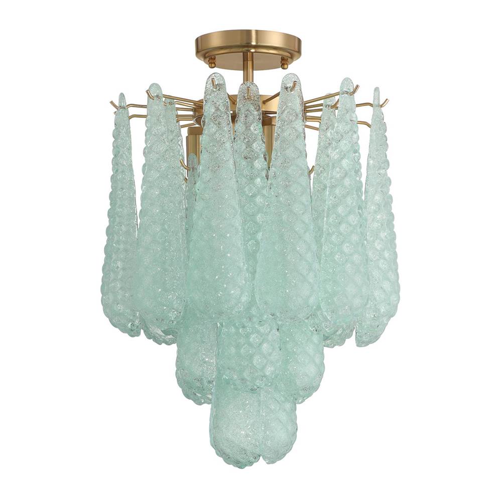 Crystorama Ollie 4 Light Aged Brass Semi Flush Mount