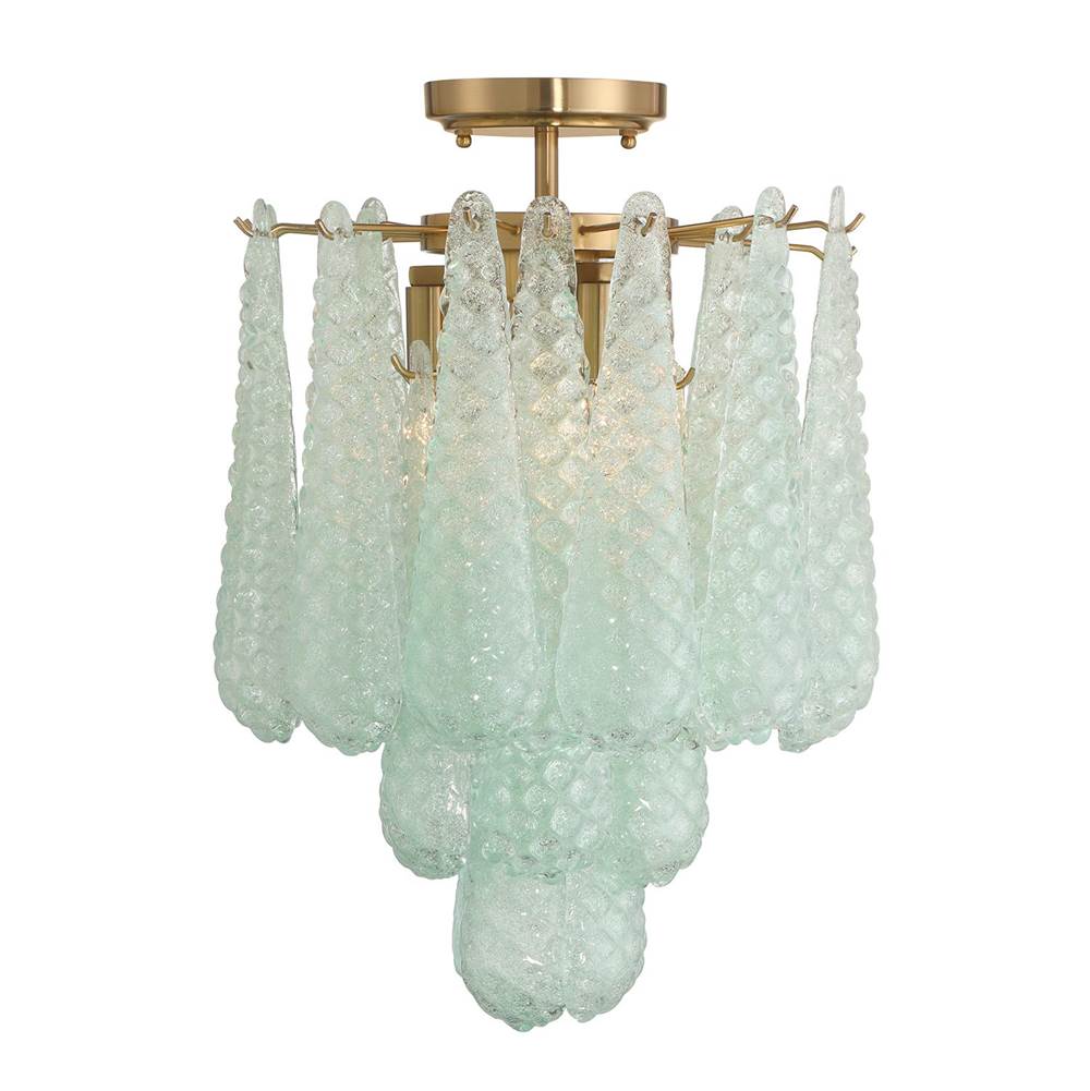 Crystorama OLL-6004-AG-GR_CEILING Aged Brass Ollie 4 Light Aged Brass Semi Flush Mount Image 6