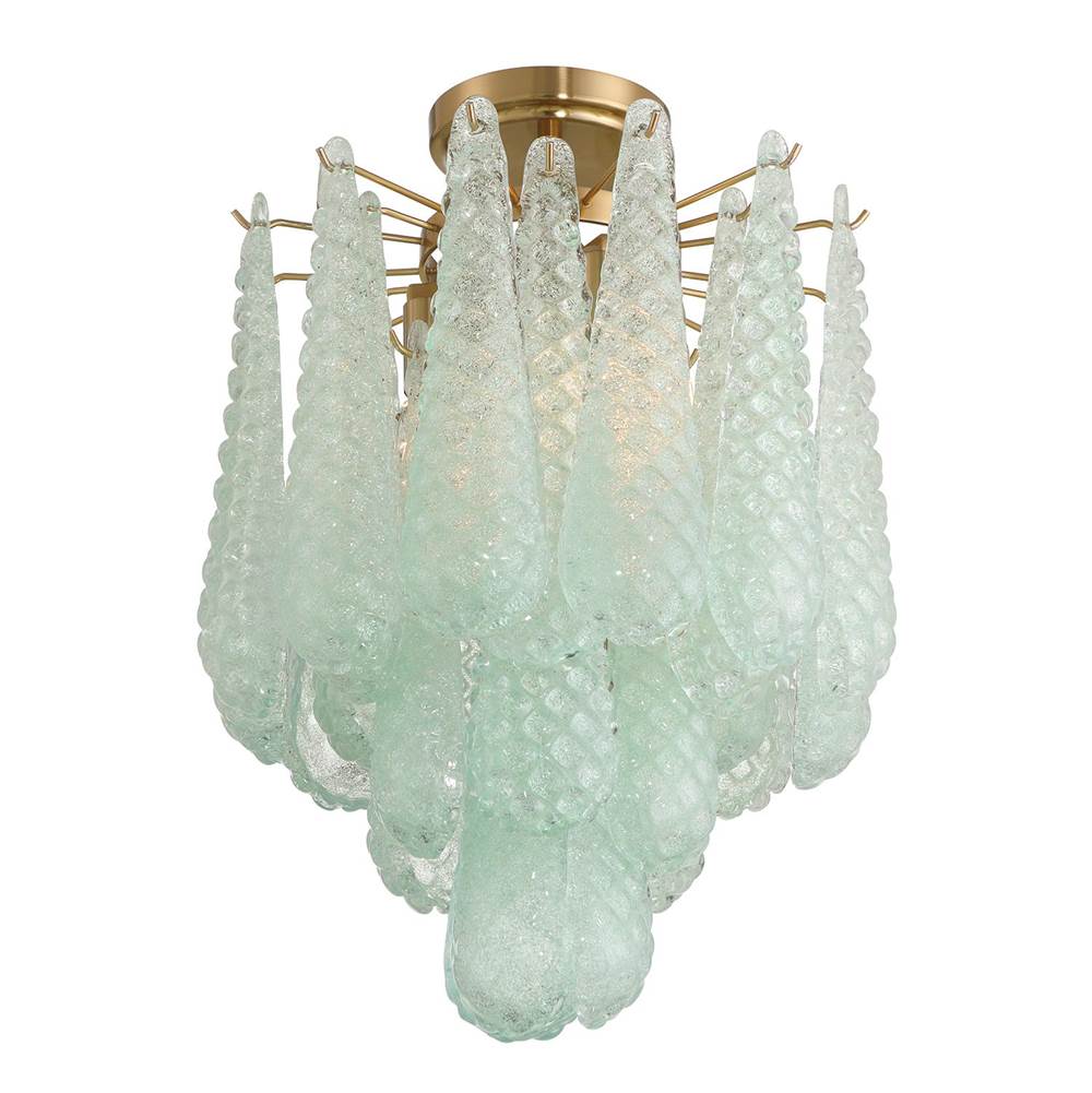 Crystorama OLL-6004-AG-GR_CEILING Aged Brass Ollie 4 Light Aged Brass Semi Flush Mount Image 5