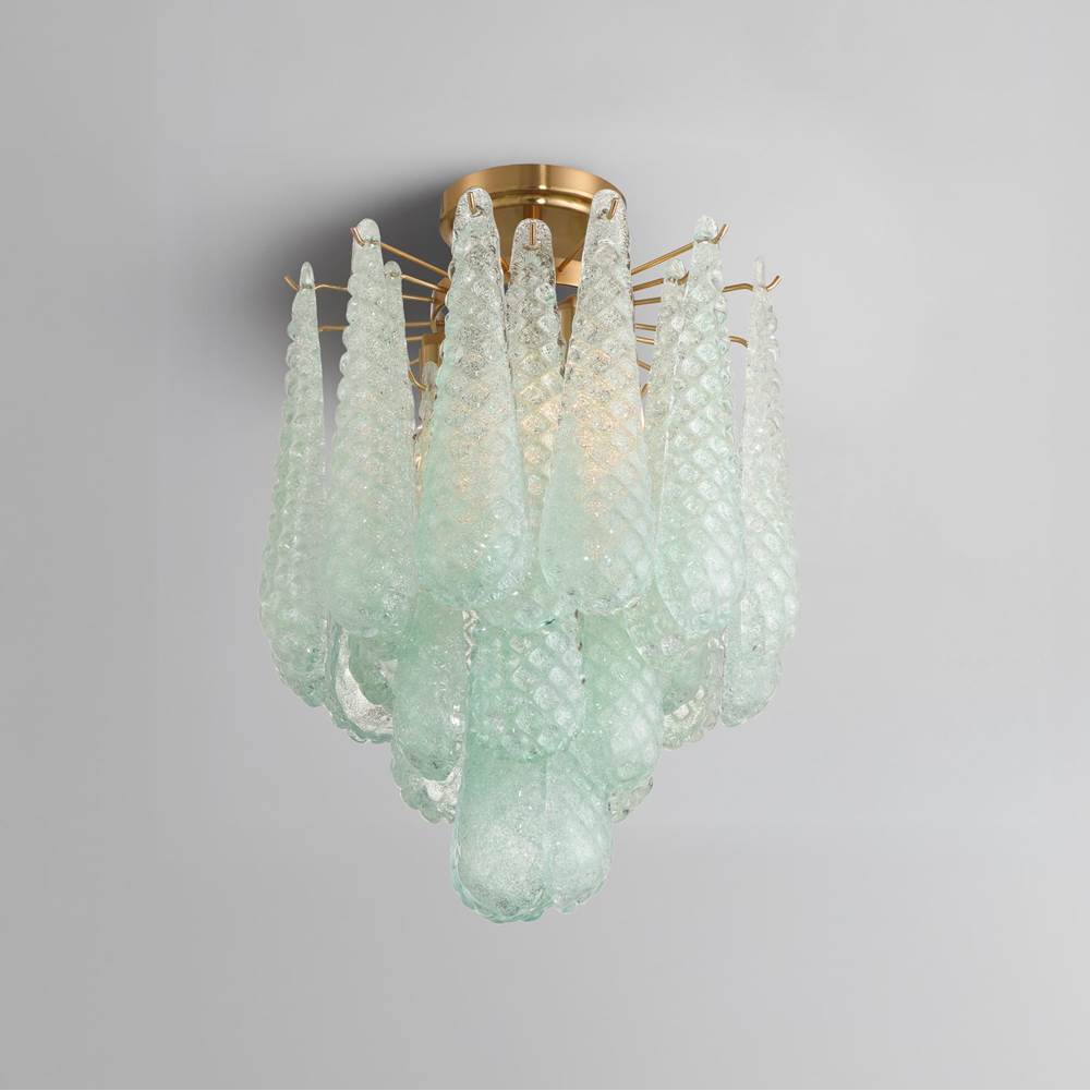 Crystorama OLL-6004-AG-GR_CEILING Aged Brass Ollie 4 Light Aged Brass Semi Flush Mount Image 2