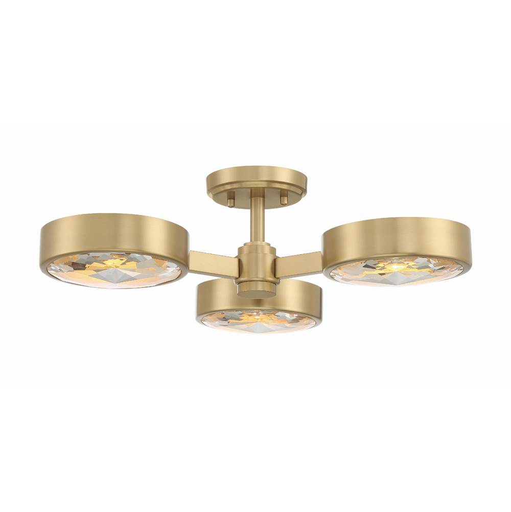 Crystorama ORS-733-MG Modern Gold Orson 3 Light Modern Gold Ceiling Mount Image 1