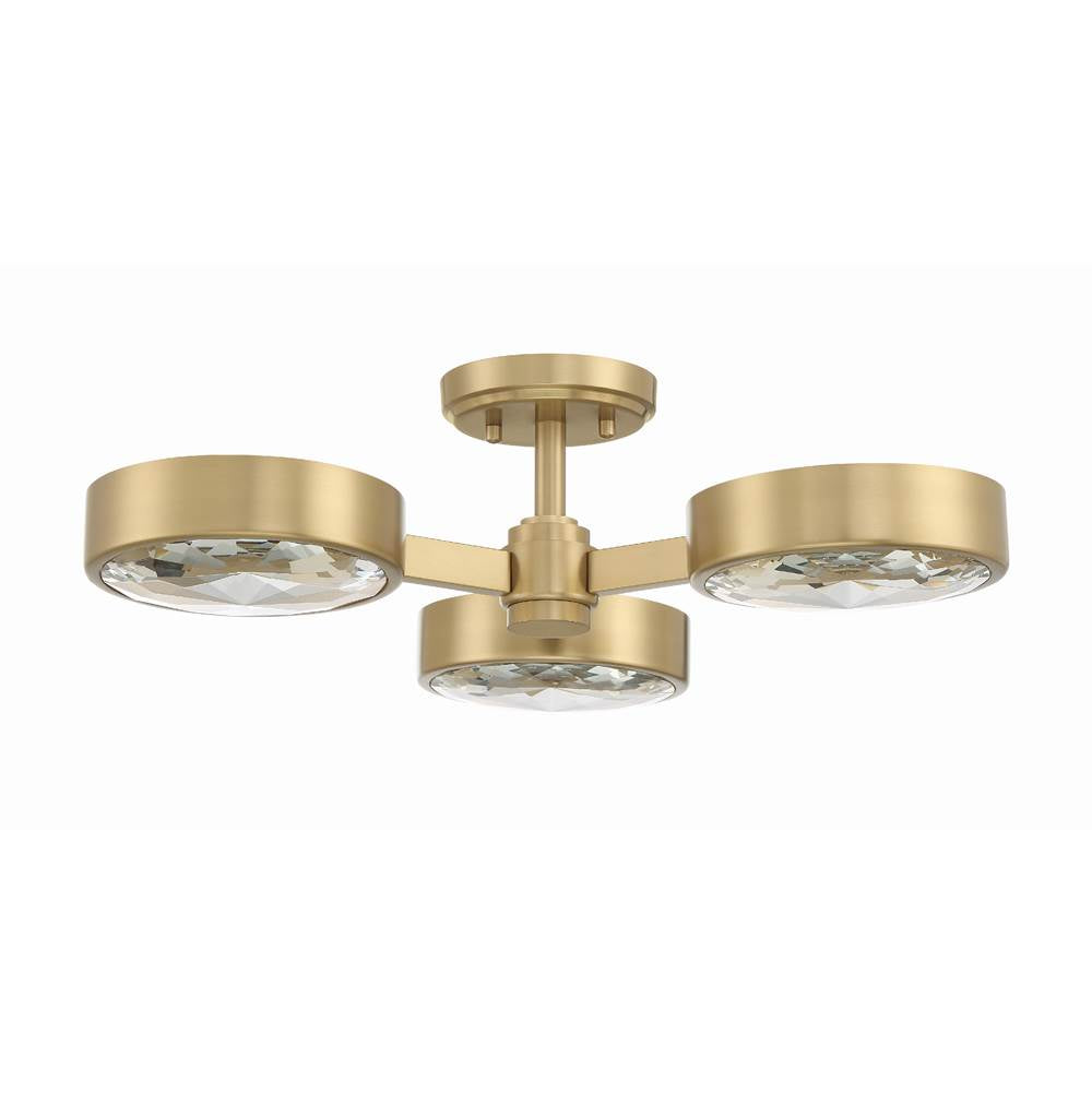 Crystorama ORS-733-MG Modern Gold Orson 3 Light Modern Gold Ceiling Mount Image 5