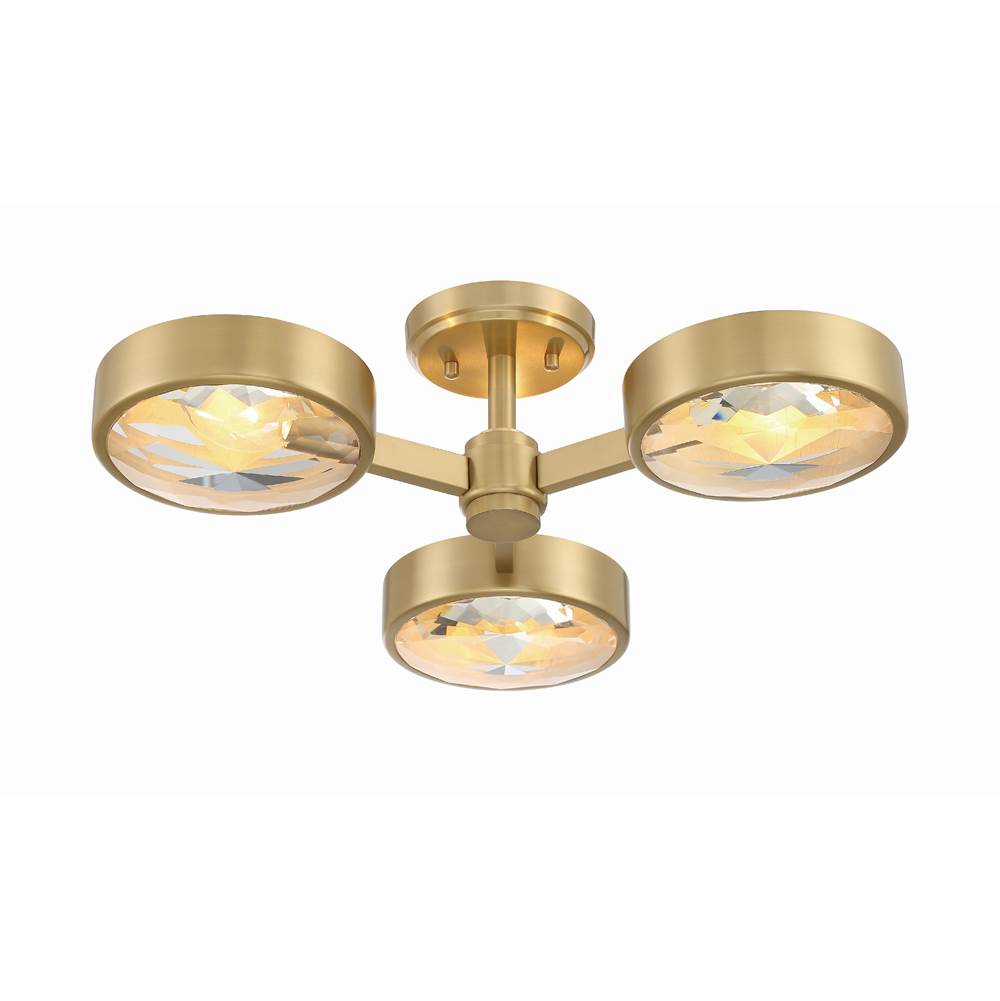 Crystorama ORS-733-MG Modern Gold Orson 3 Light Modern Gold Ceiling Mount Image 4