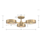 Crystorama ORS-733-MG Modern Gold Orson 3 Light Modern Gold Ceiling Mount Image 2