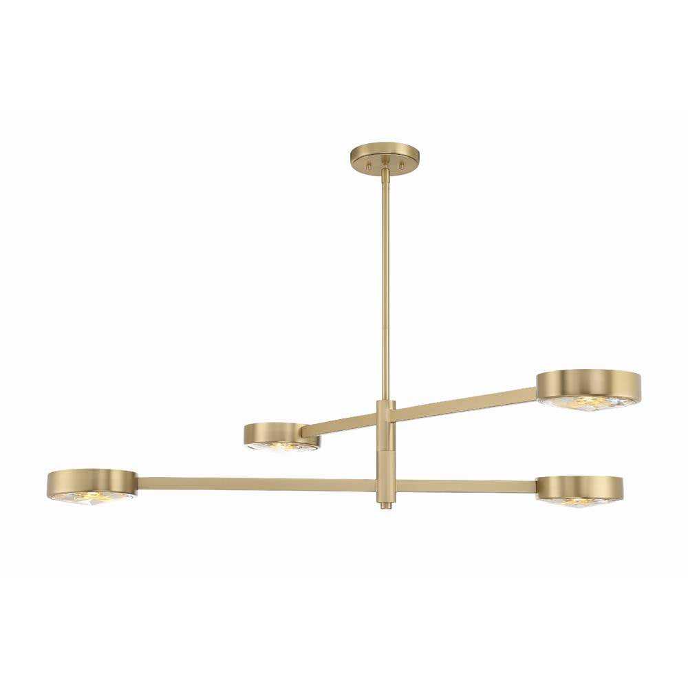 Crystorama ORS-734-MG Modern Gold Orson 4 Light Modern Gold Chandelier Image 1