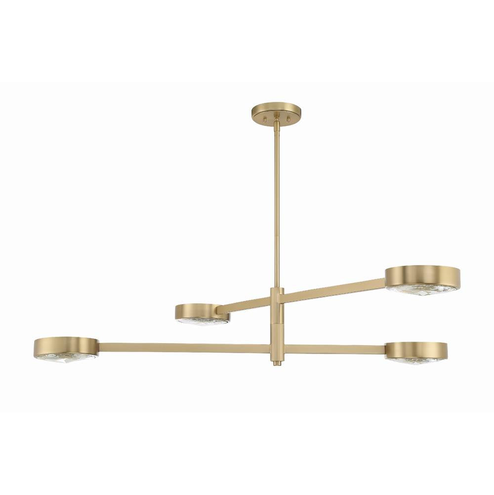 Crystorama Orson 4 Light Modern Gold Chandelier