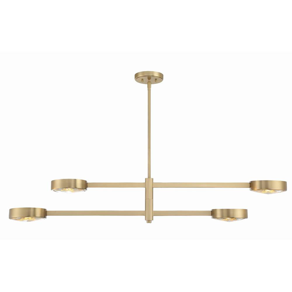 Crystorama ORS-734-MG Modern Gold Orson 4 Light Modern Gold Chandelier Image 4
