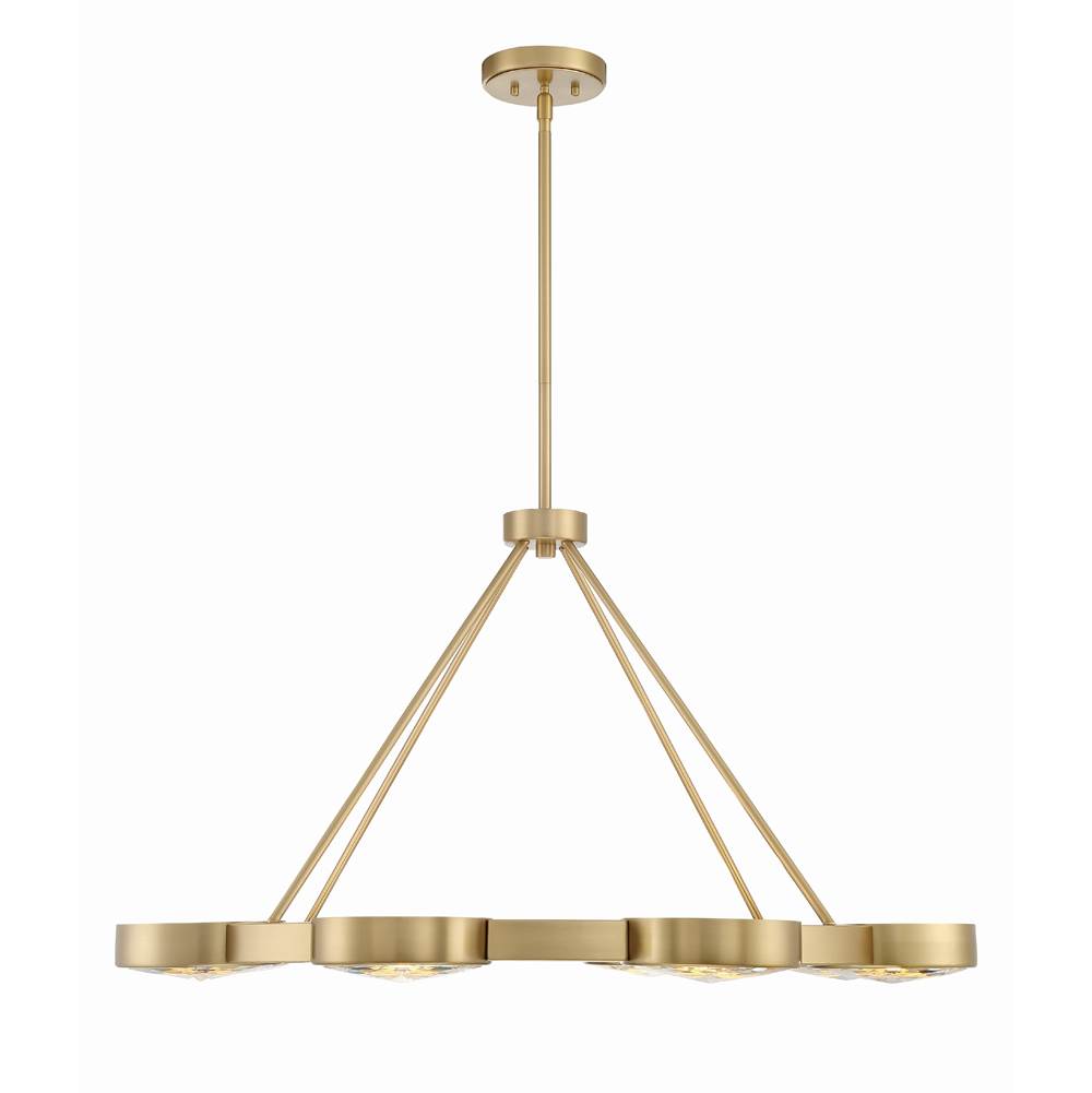 Crystorama Orson 8 Light Modern Gold Pendant
