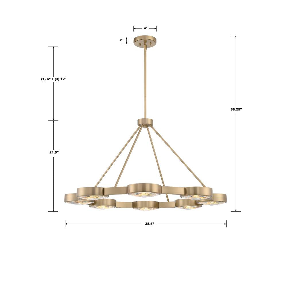 Crystorama ORS-738-MG Modern Gold Orson 8 Light Modern Gold Pendant Image 2