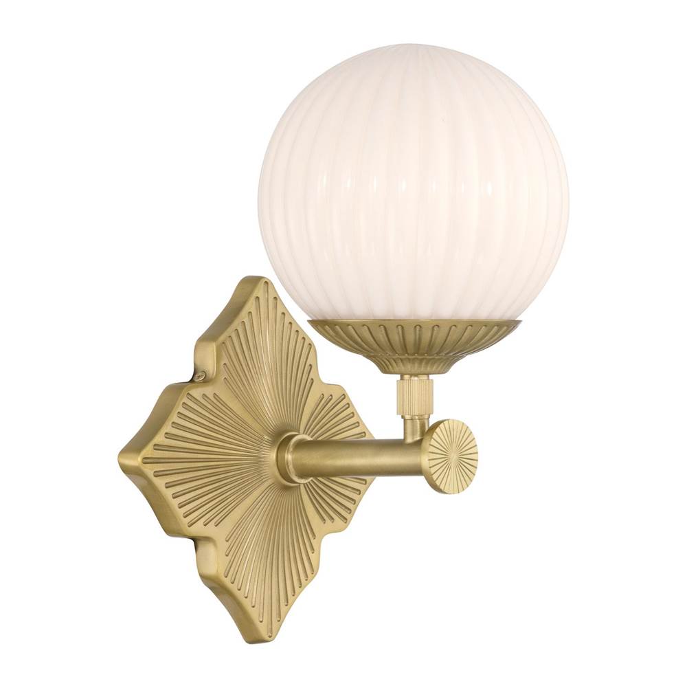 Crystorama ORY-1001-AG-WH Aged Brass Orly 7.5'' Aged Brass Sconce Image 1