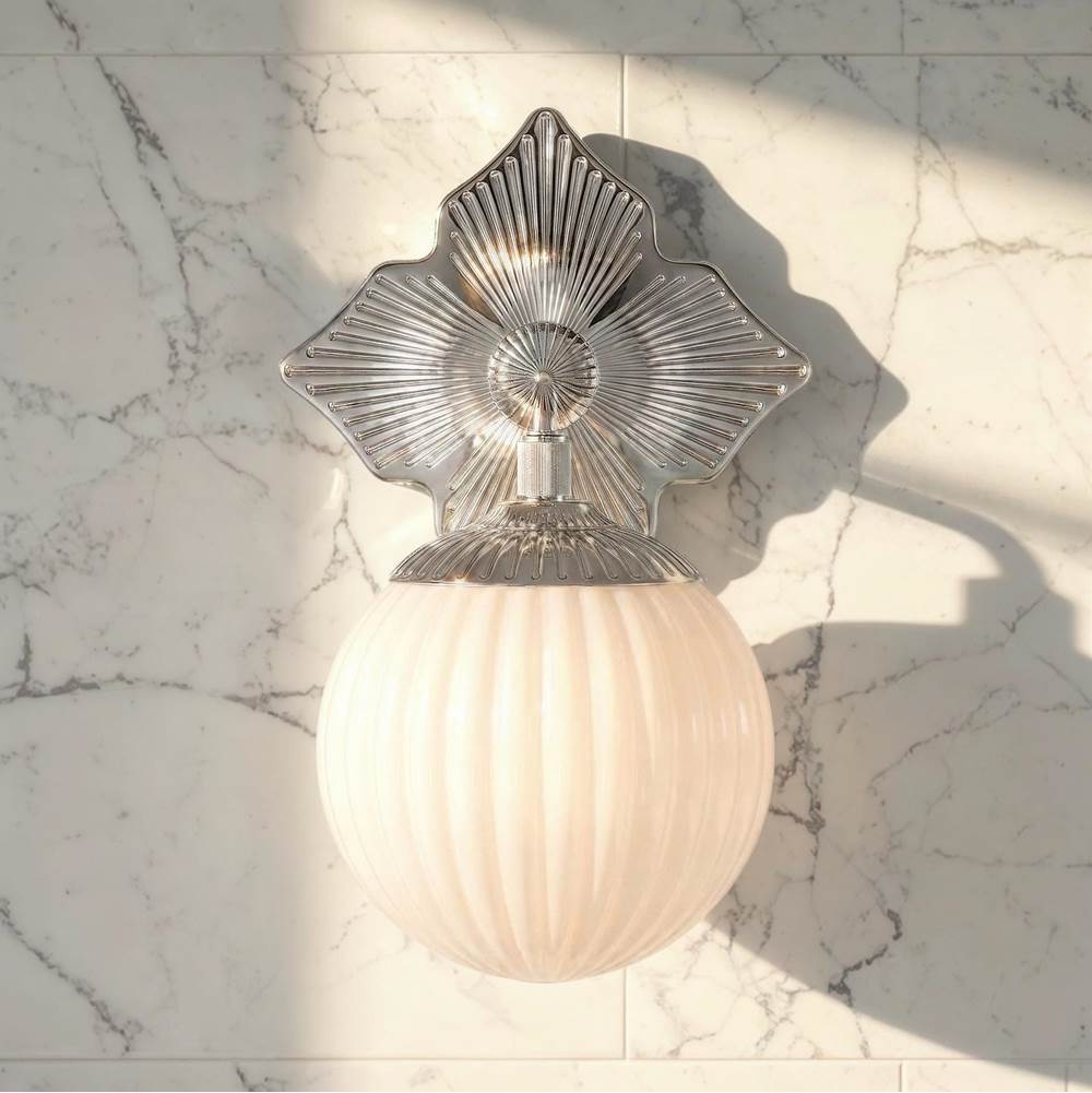 Crystorama ORY-1001-PN-WH Polished Nickel Orly 7.5'' Polished Nickel Sconce Image 3