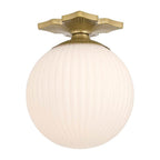 Crystorama ORY-1003-AG-WH Aged Brass Orly 10'' Aged Brass Semi Flush Mount Image 1