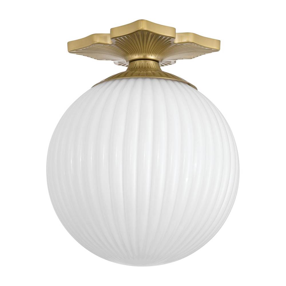 Crystorama Orly 10'' Aged Brass Semi Flush Mount