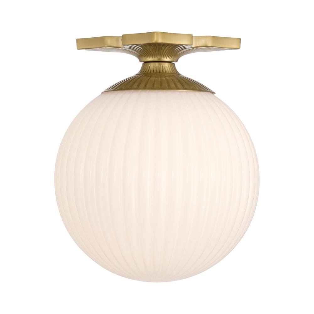 Crystorama ORY-1003-AG-WH Aged Brass Orly 10'' Aged Brass Semi Flush Mount Image 6