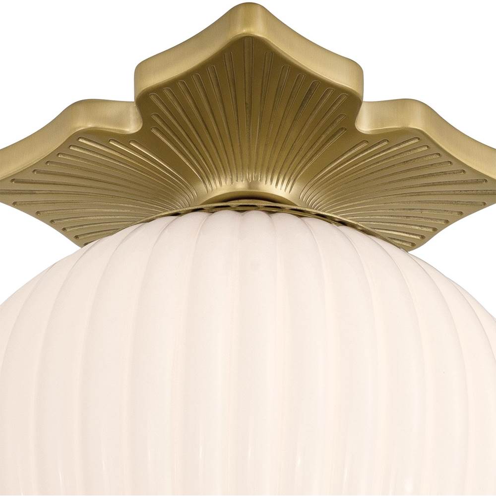 Crystorama ORY-1003-AG-WH Aged Brass Orly 10'' Aged Brass Semi Flush Mount Image 4