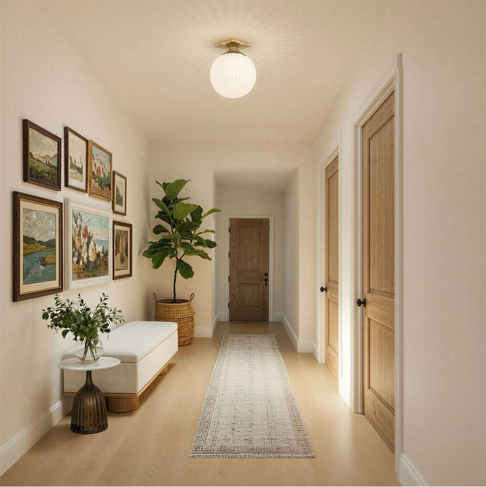 Crystorama ORY-1003-AG-WH Aged Brass Orly 10'' Aged Brass Semi Flush Mount Image 3