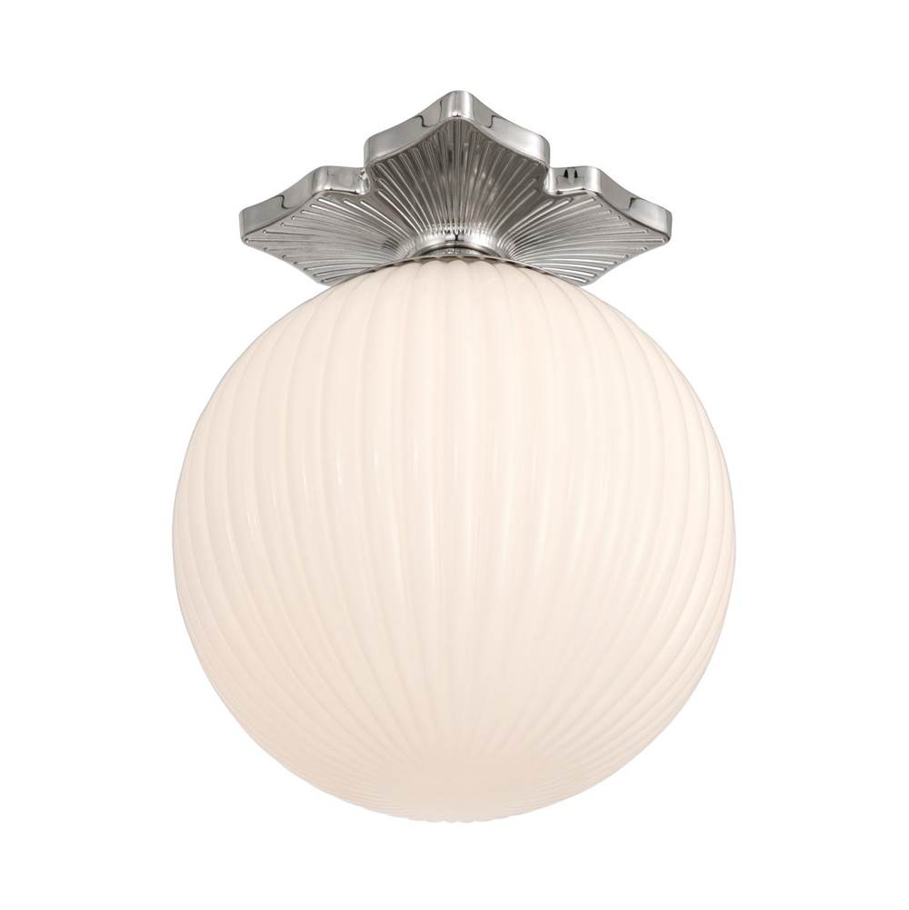 Crystorama ORY-1003-PN-WH Polished Nickel Orly 10'' Polished Nickel Semi Flush Mount Image 5