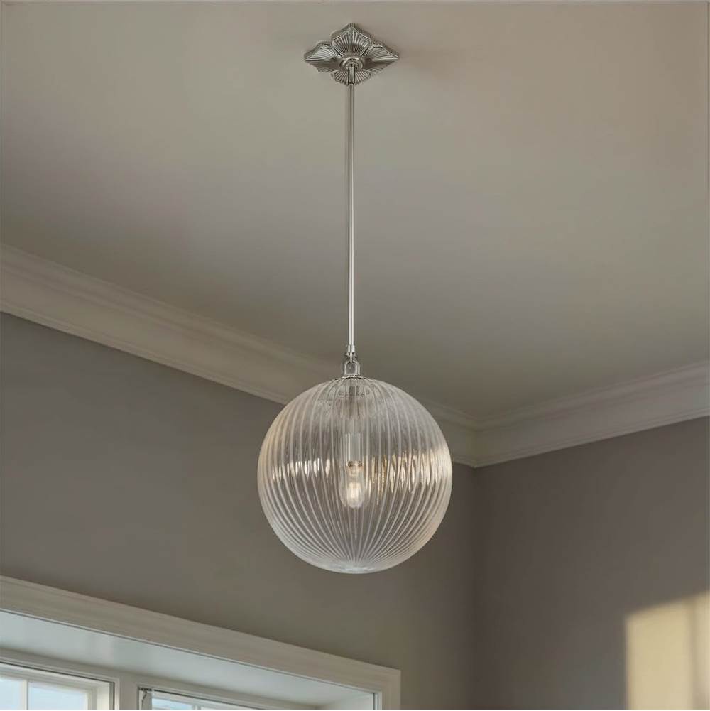 Crystorama ORY-1007-PN-CL Polished Nickel Orly 14'' Polished Nickel Pendant Image 3