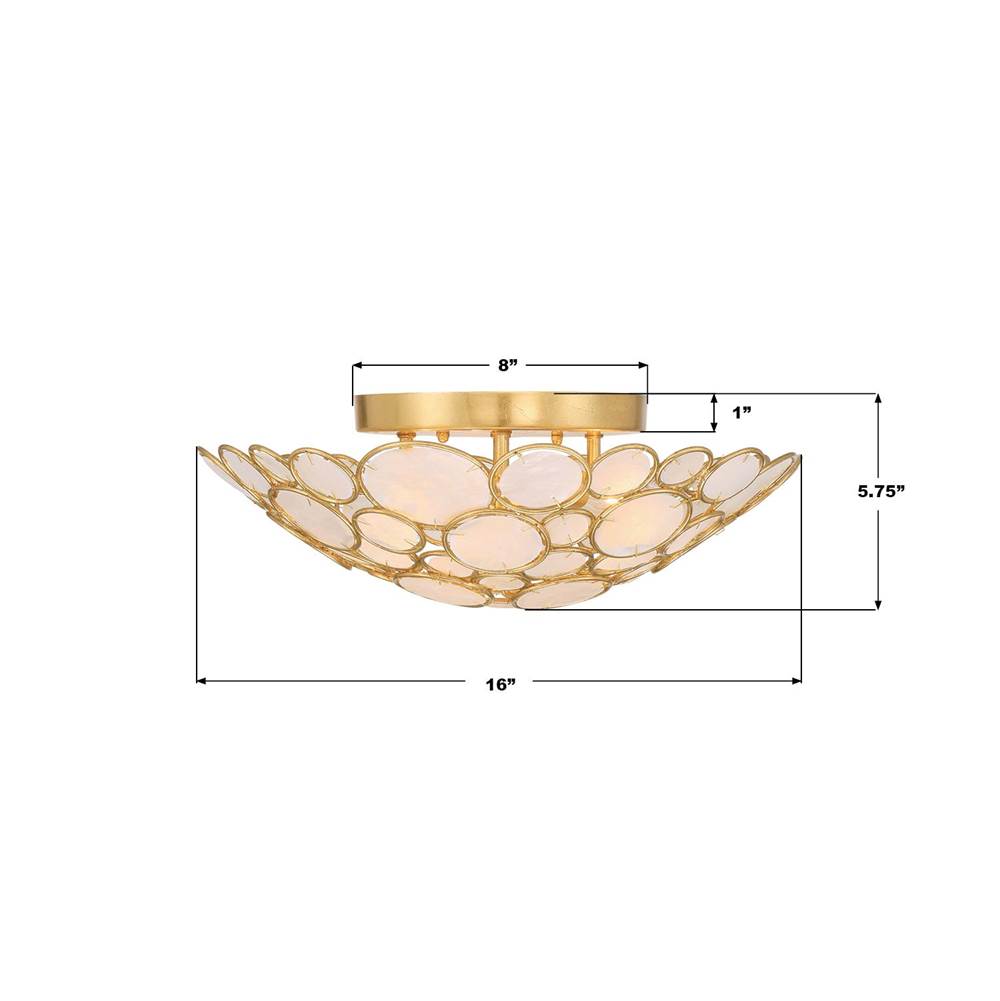 Crystorama PAL-524-GA Antique Gold Palla 16'' Antique Gold Semi Flush Mount Image 2